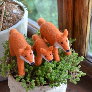 Fox family Soft needle fox toy Felted Waldorf animals