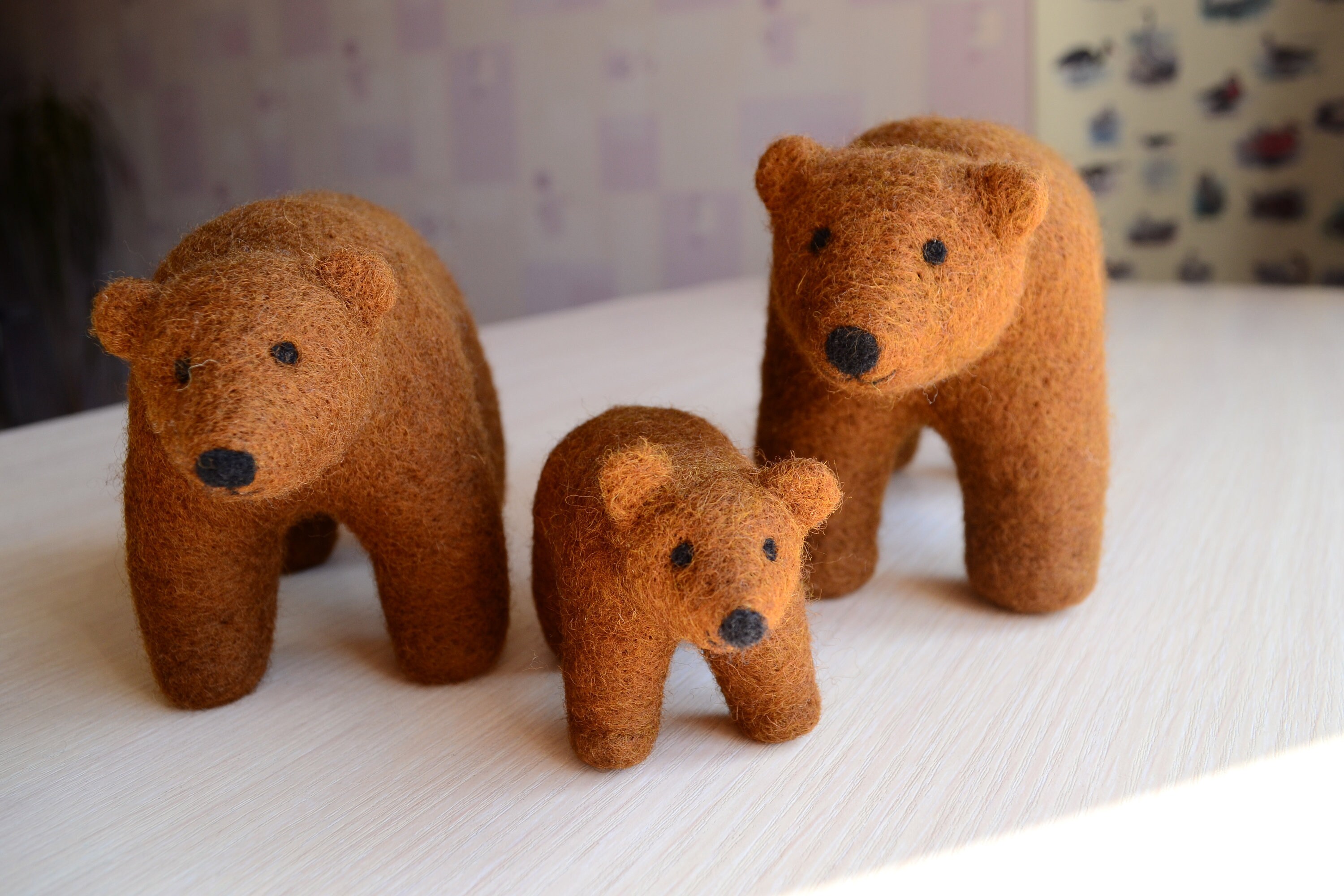 Felt Bear Needle Felt Animals Needle Felted Bear Toy Felt Etsy Singapore