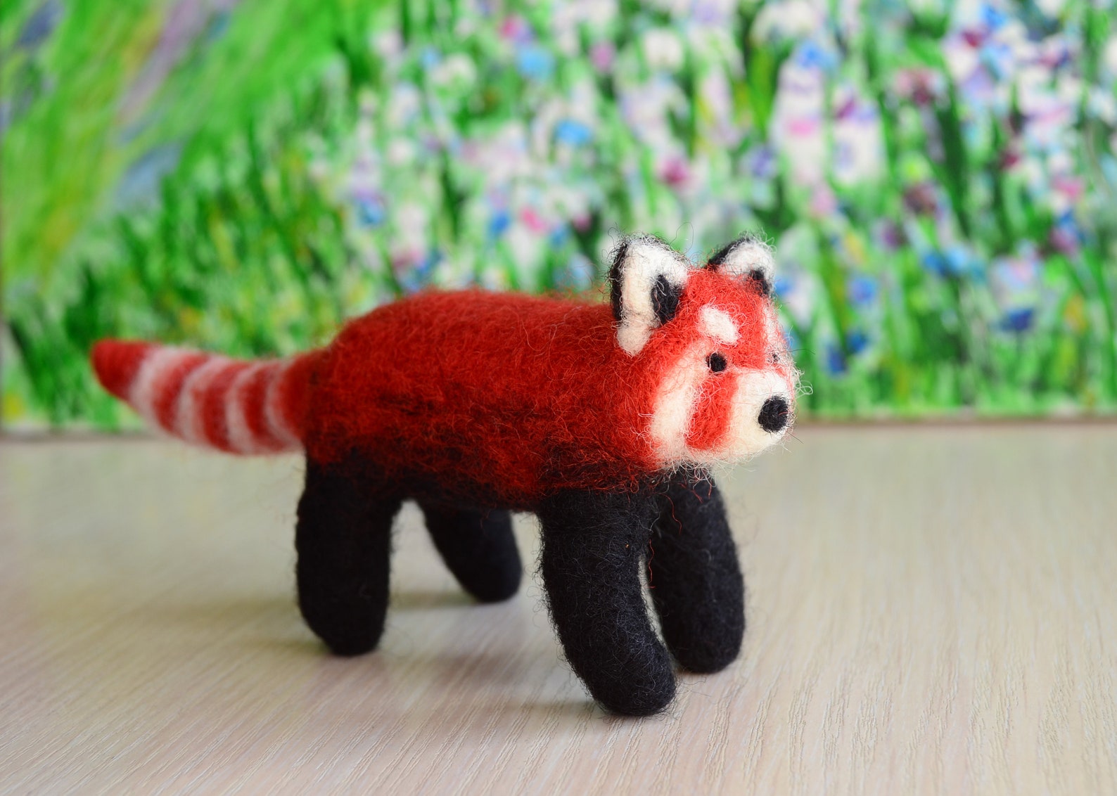 Red panda Felt animals Needle felted red panda figurine Wool Etsy
