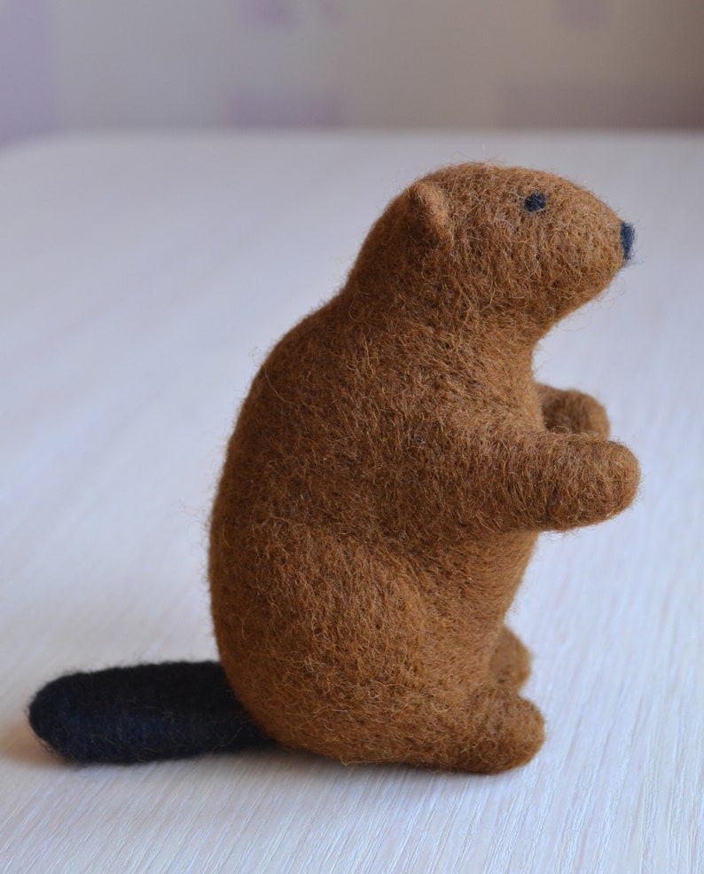 Needle Felted Beaver Wool Animals Felt Beaver Toy Needle Etsy