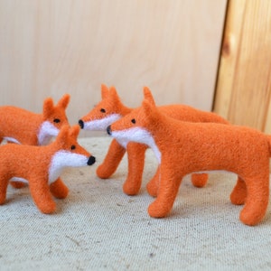 Fox family Soft needle fox toy Felted Waldorf animals image 7