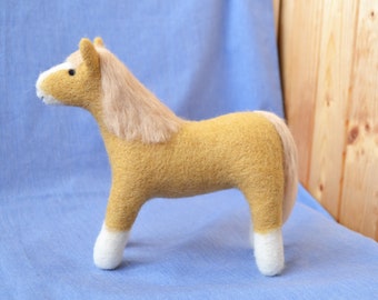 Needle Felted Pony: Handmade Wool Horse Toy Doll