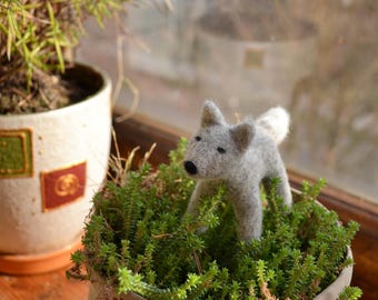 Wool Wolf Figurine