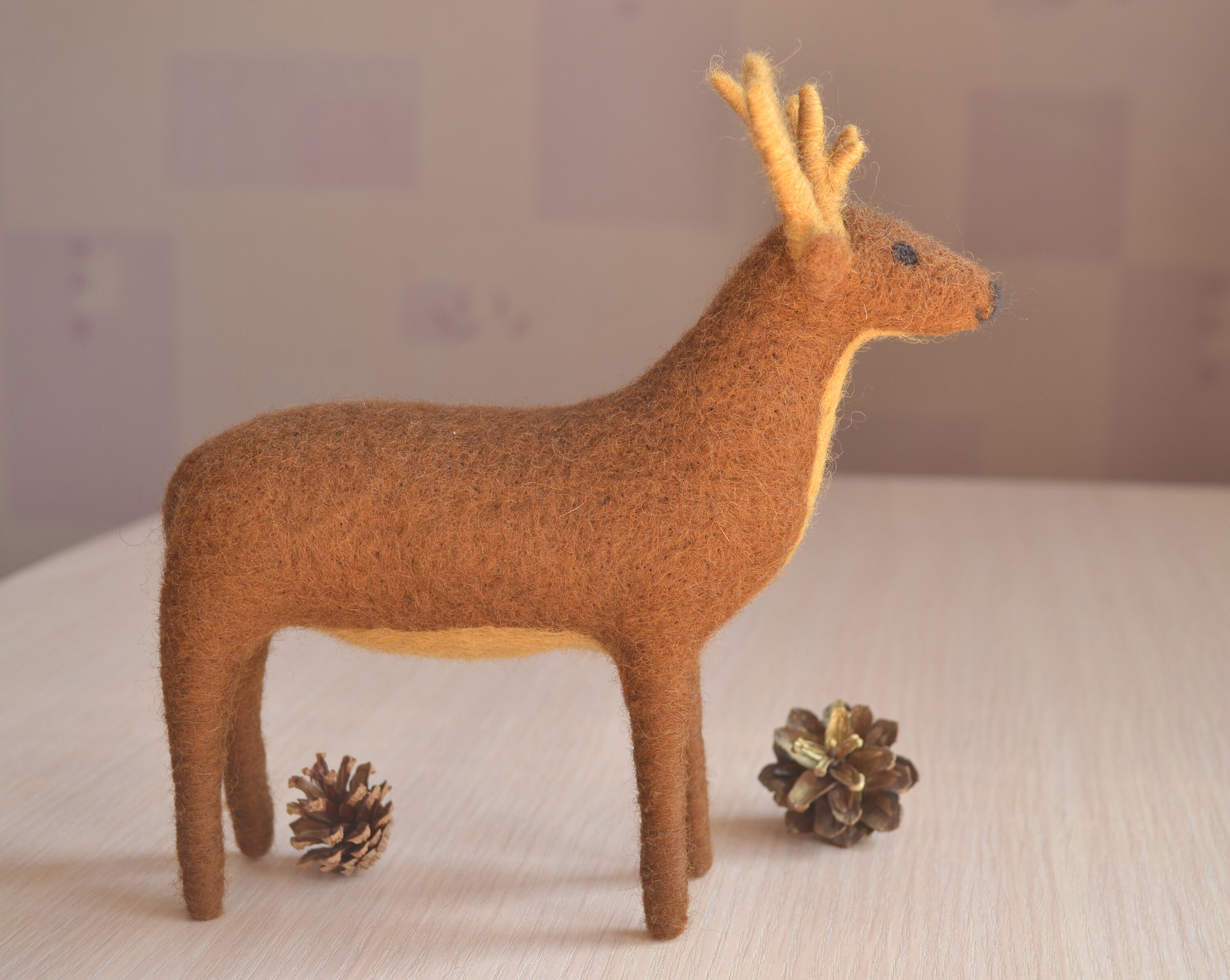 Needle Felted Deer Felt Animals Felt Deer Toy Needle Felted Etsy