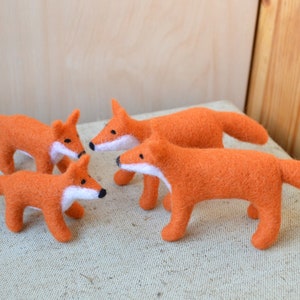 Fox family Soft needle fox toy Felted Waldorf animals image 8