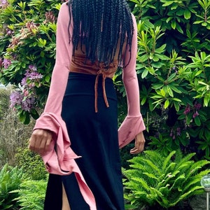 Pink Shrug, Fairy sleeves, Wide Sleeve Shrug, Yoga top, Goddess Shrug Top, Festival top, Hippie top, Boho Womens top, Long Sleeve Shrug