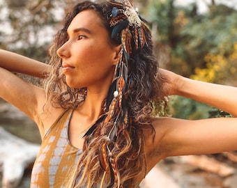2 Pcs Boho Feather Hair Clips, Feather Hair Clip Boho  display picture 2