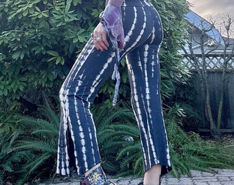 Batik Flare Yoga Pants High Waisted Cotton Blend Bell Bottoms