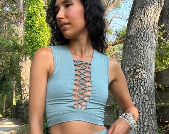Yoga crop top Sexy Yoga top Sports bra Yoga clothing Yoga wear Active wear, Festival top, Hippie top, Boho Crop top