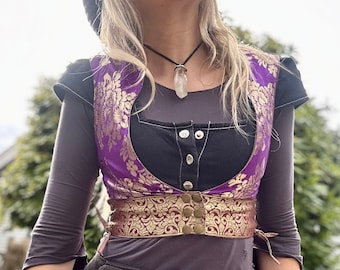 Womens Purple Vest, Boho vest, Festival vest, Short Vest, Sexy vest top, Cropped Vest, Hippie vest, Sustainable Fashion Vest, Unique Vest