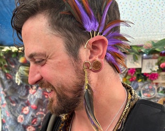 Feather Ear Cuff No Piercing Ear Wrap Boho Festival Jewelry Bohemian Hippie Jewelry Boho Feather Wedding Accessories
