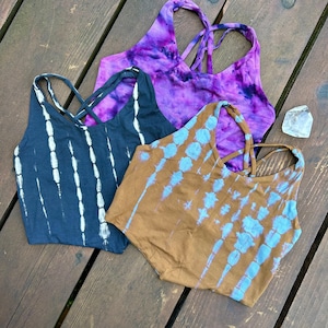 Yoga crop top, yoga top, batik yoga top, sport-bh, yogakleding, yogakleding, festivalkleding, hippie top, boho crop top