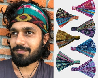 Hippie Headband Pick a Colour  Wide yoga headband  Womens Headband  Multipurpose Face Mask Boho Cotton Bandana / Mens Headband