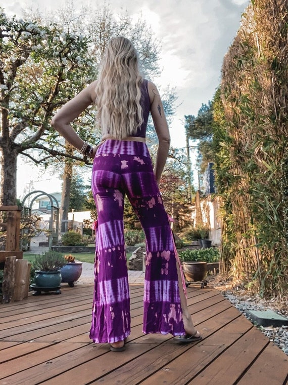 Wide Leg Yoga Pants / Flare Yoga Pants / Tie Dye Bell Bottoms / Hippie Yoga  Pants / Bohemian Yoga Pants / Comfy Lounge Wear / Purple Flares -   Canada