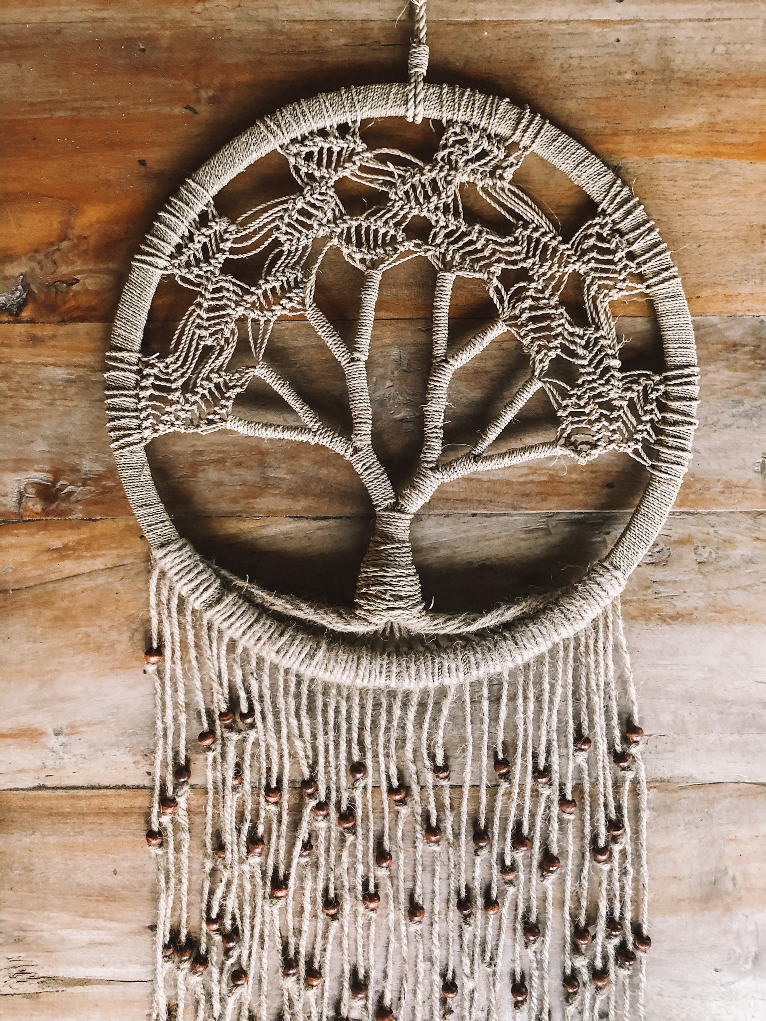 Boho Tree of Life Dream catcher Jute Tree of Life Wall Etsy