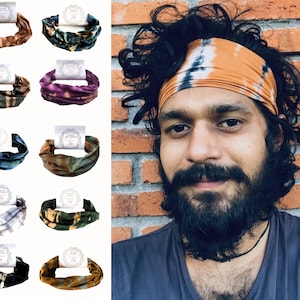 Wide Yoga Headbands - Pick a Color - Cotton Headband - Hippie Headband - Hiking headband - Neck Gaiter - Tube Scarf - Bandana Headband