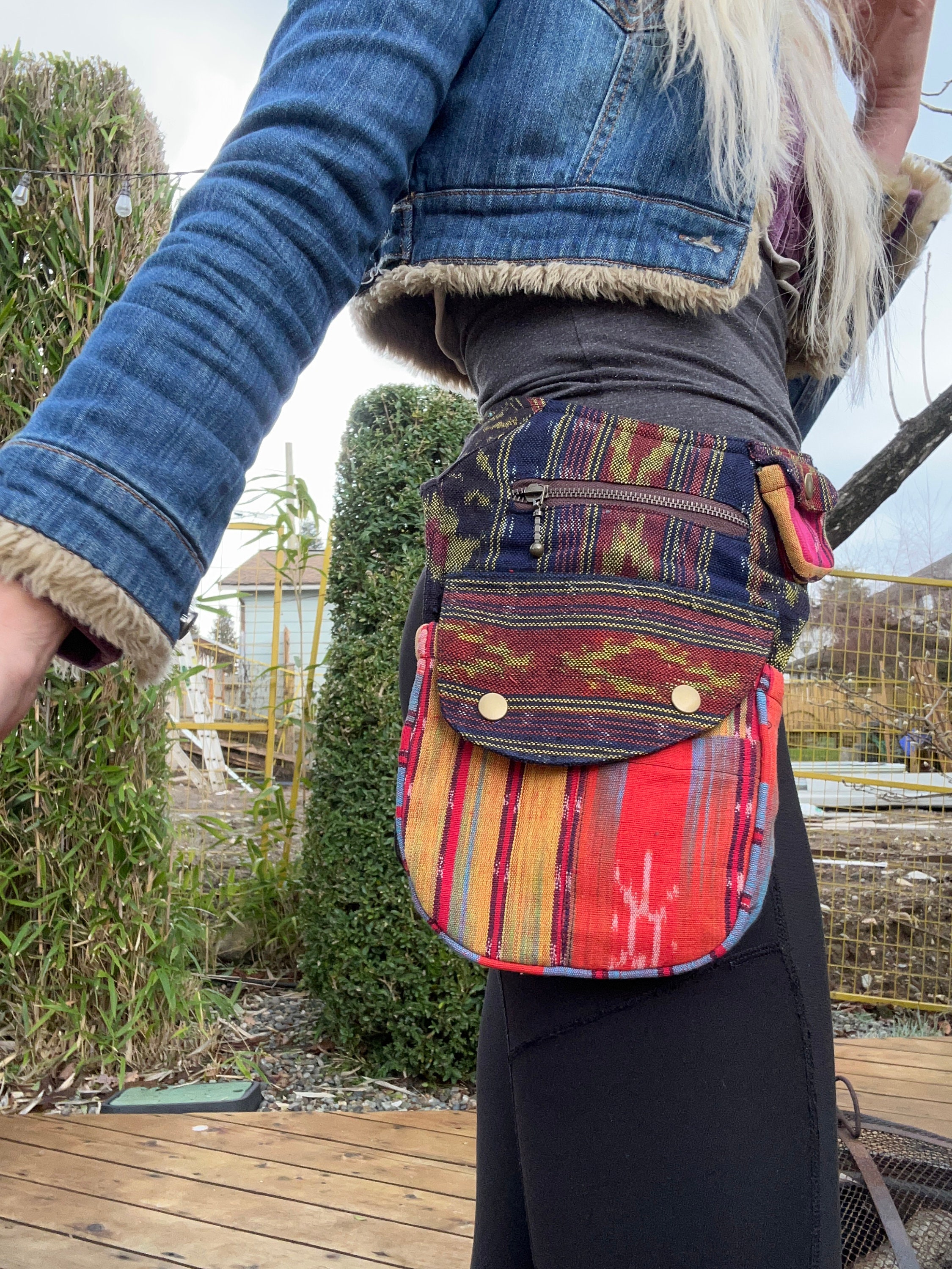 Custom Upcycled Denim Boho Fanny Belt Upcycled Denim Fanny Pack - Etsy main image 2