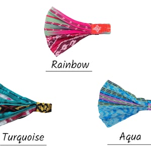 Hippie Headband Pick a Colour Wide yoga headband Womens Headband Multipurpose Face Mask Boho Cotton Bandana / Mens Headband image 7