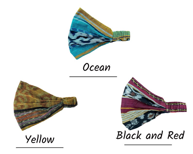 Hippie Headband Pick a Colour Wide yoga headband Womens Headband Multipurpose Face Mask Boho Cotton Bandana / Mens Headband image 6