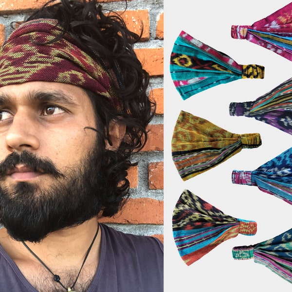 Hippie Headband /Pick a Colour / Wide yoga headband / Womens Headband / Workout Headband / Boho Cotton Bandana / Mens Headband