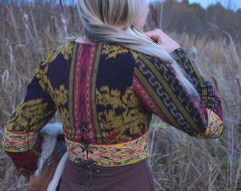 Ikat Cropped Jacket Handmade Bohemian Festival Jacket