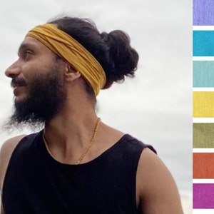Wide Yoga Headband - Pick a Color - Cotton Headband - Hiking Headband - Hippie Headband - Unisex Headband - Neck Gaiter - Bandana Headband
