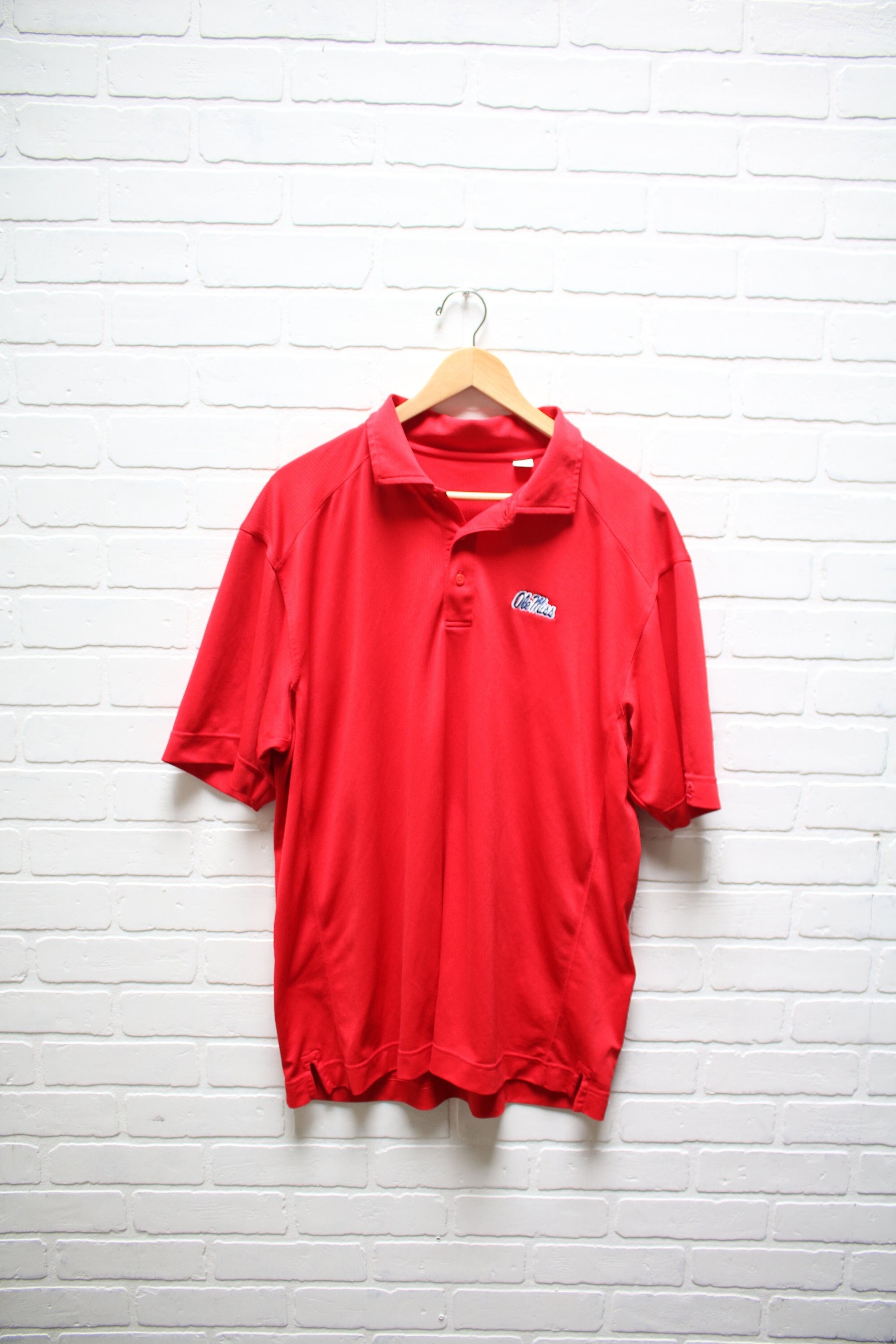 Vintage 90's OLE MISS Rebels Red Polo 