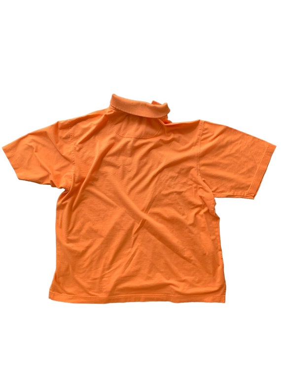 Vintage 90's VIRGINA TECH HOKIES Orange Polo Shir… - image 3