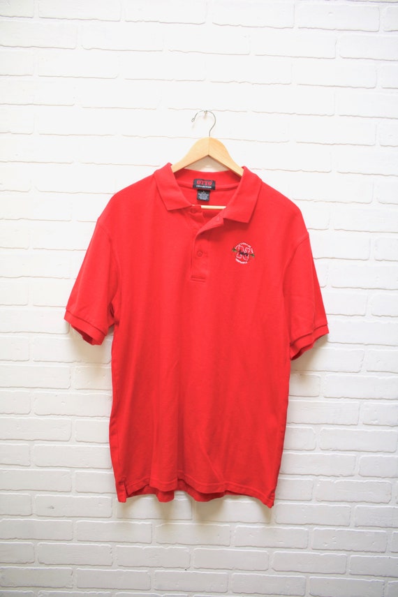 90's Vintage Nebraska Huskers Red Polo Shirt, Linc