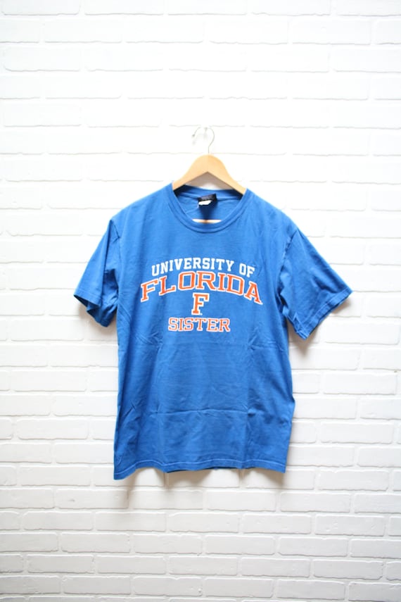 Vintage 90's FLORIDA GATORS Blue T-Shirt, Gainsvi… - image 1