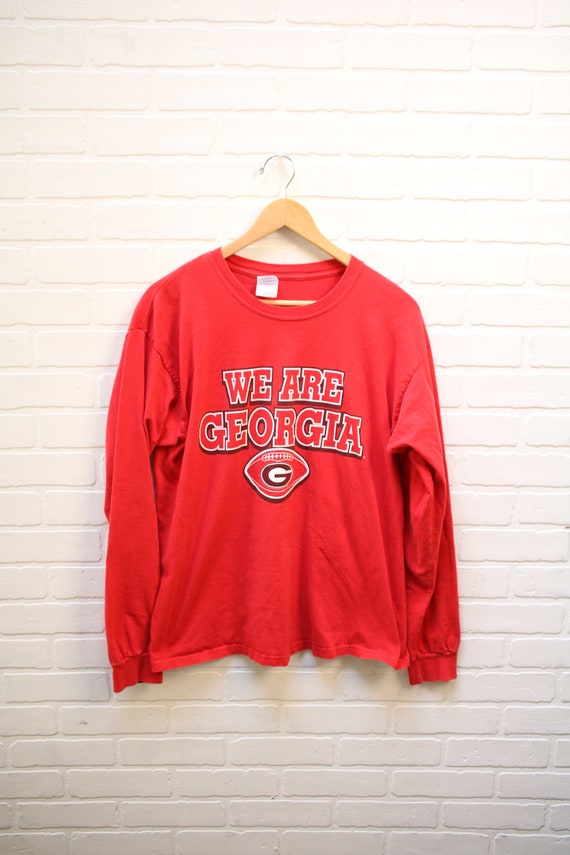 Vintage 90's Georgia Bulldogs Red Long Sleeve T-S… - image 1