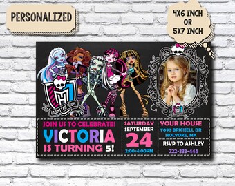 Monster High Invitation / Monster High Birthay / Monster High Party / Monster High Birthday Party / Monster High Printable_CB377