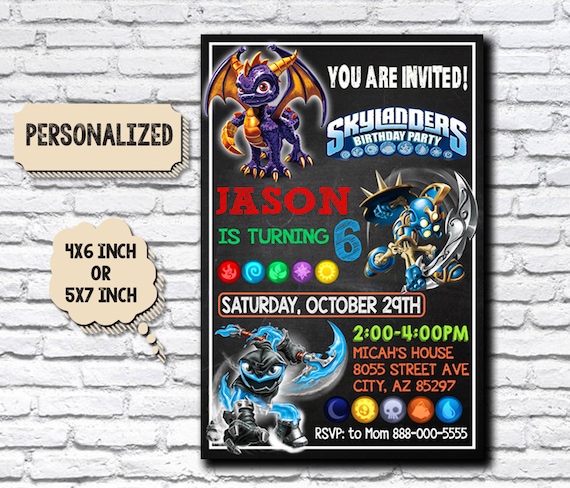 Skylanders Skylanders Invitation Skylanders Birthday Etsy