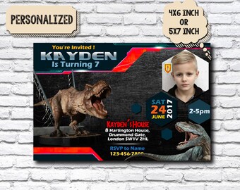 Jurassic World Invitation,Jurassic World Birthday,Jurassic World Party,Jurassic World Card,Jurassic World Printable,Jurassic Park_BS199