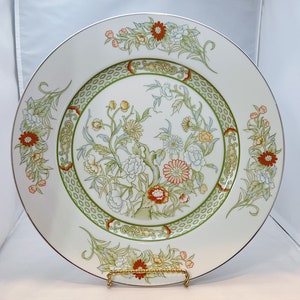 Vintage Mikasa Fine China Kabuki L9011 Chop Plate Round Platter Platinum Trim Floral Discontinued