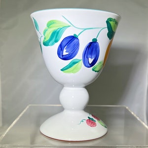 RARE Herend Village Pottery China Goblets (Set of 6) Garden Party Pattern Handmade Durable Earthenware China Hand Painted