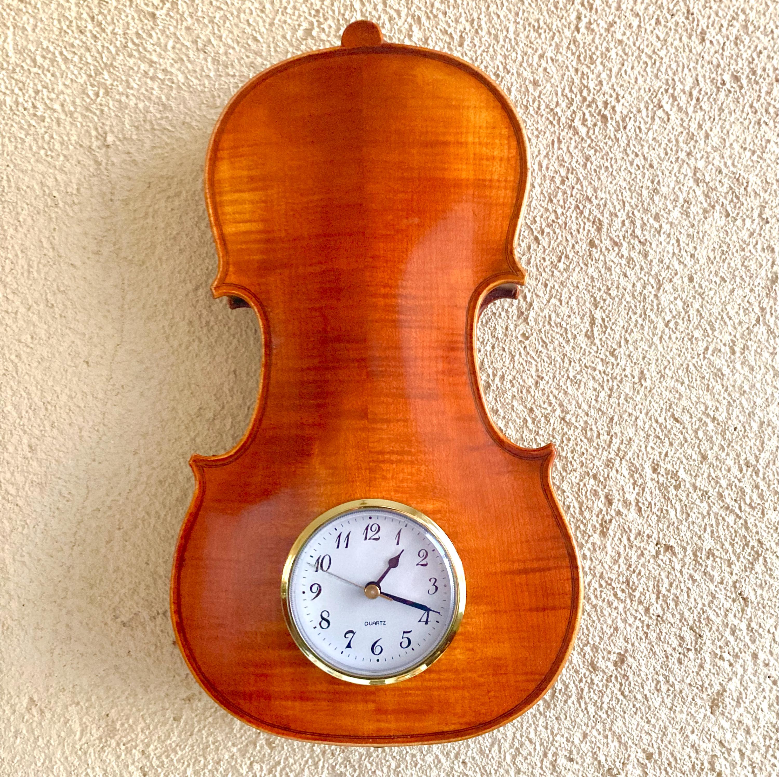 child\'s picture to this Violin themed wall clock! Acoustic Violin Clock – Handmade Music Lover Wall Decor - Etsy main image 2