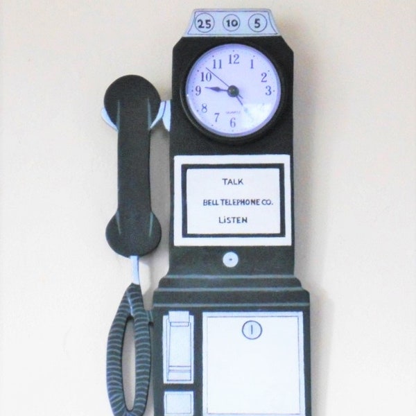 Public Pay Phone Wall Clock