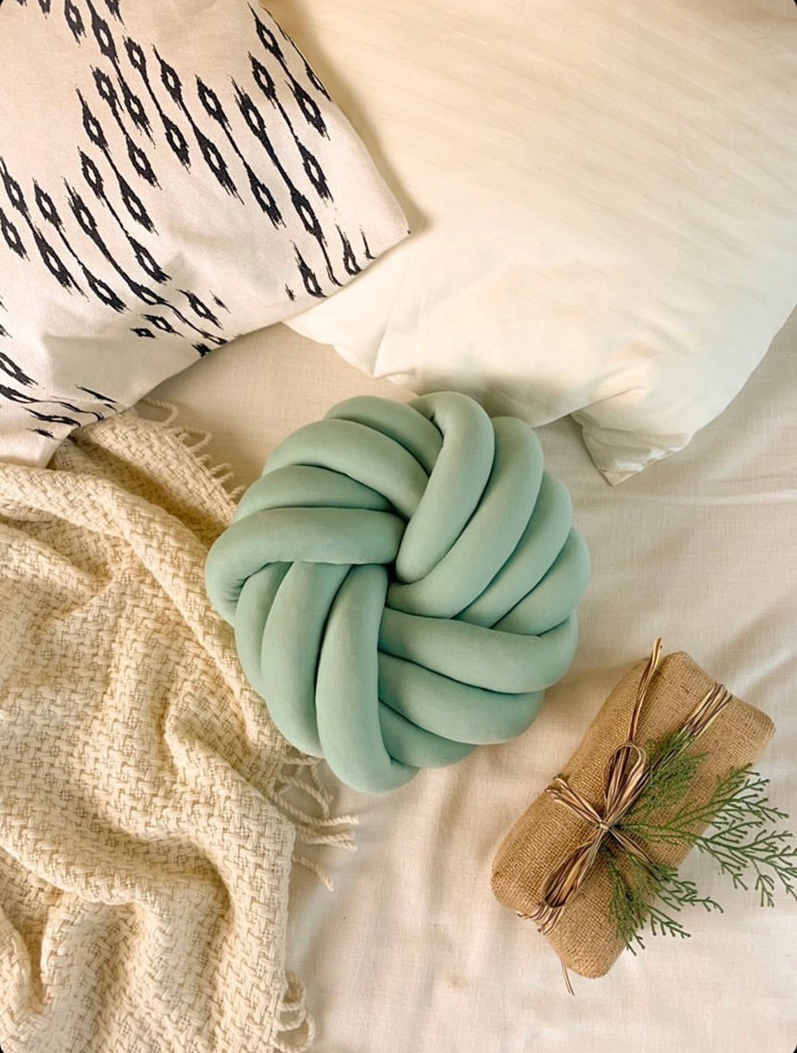 Knot pillow Decorative pillow gift for baby soft Etsy