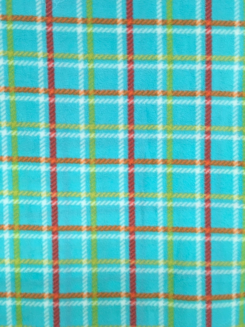 Turquoise plaid 64 x 48 Inches Soft fuzzy warm cuddly fleece throw blanket