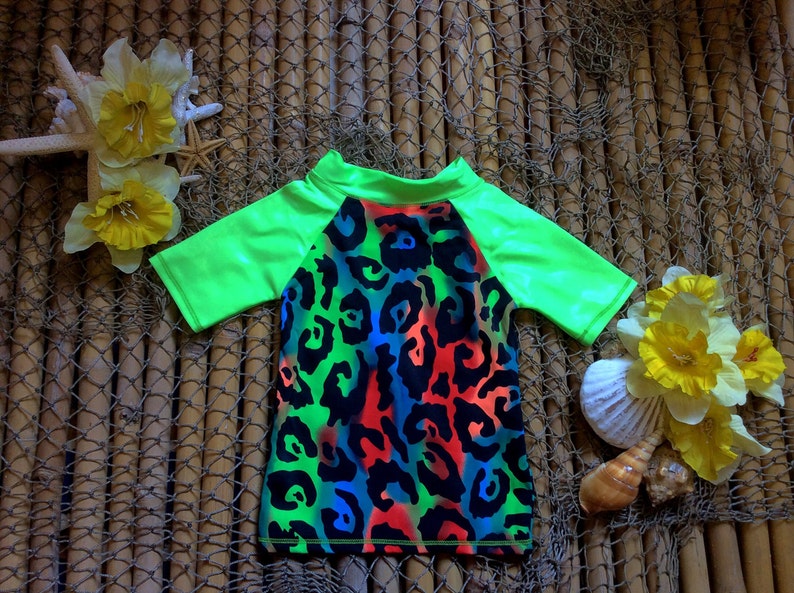18 months neon animal and neon green print rash guard toddler, s 18 months neon animal and neon green print rash guard toddler, s