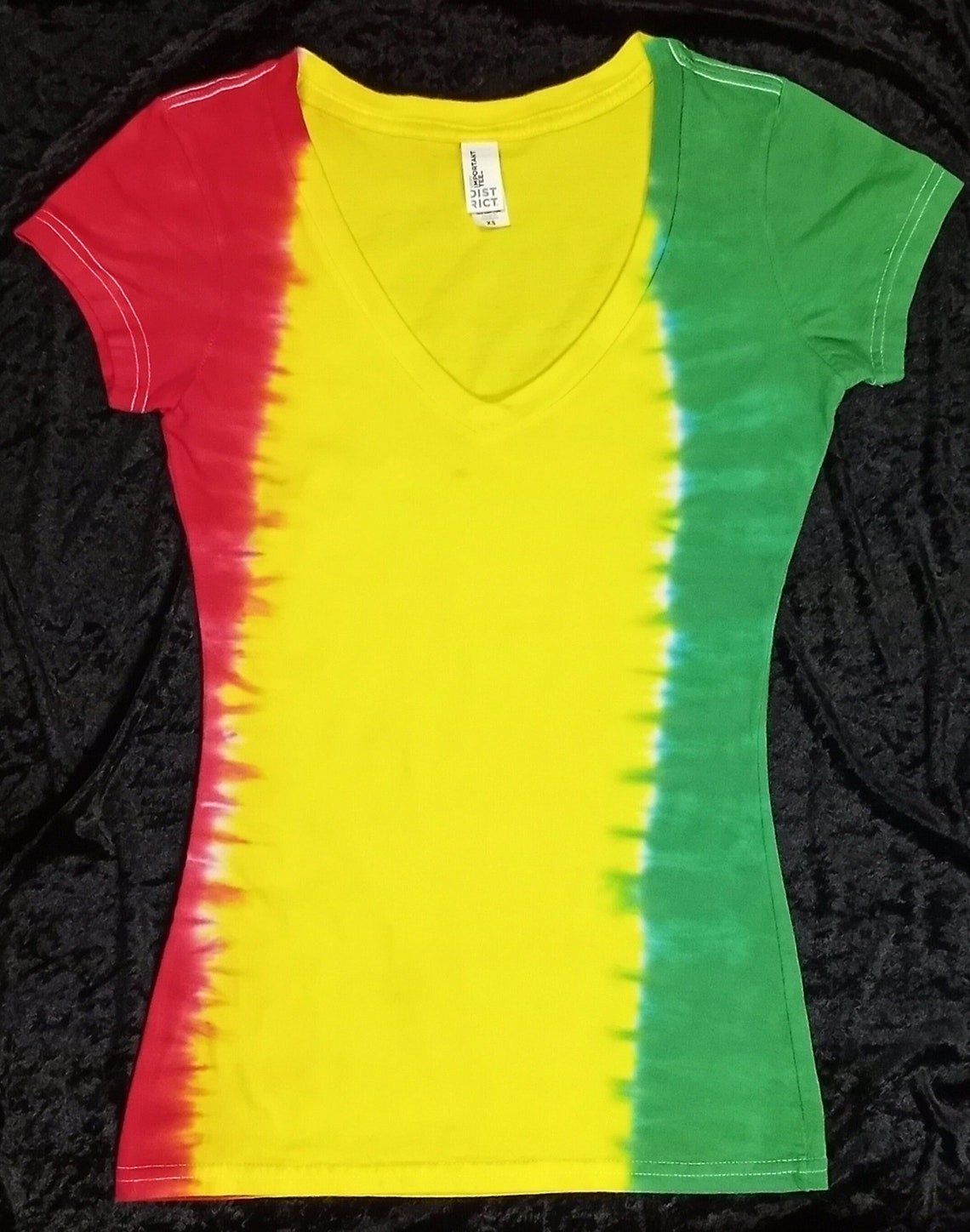 Ladies Cut Rasta Tie Dye with Deep VNeck Extra Small Etsy