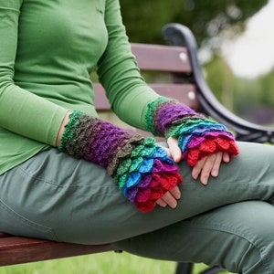 Accessoires Handschoenen & wanten Armwarmers dikke armwarmers in tinten groen en paars. 