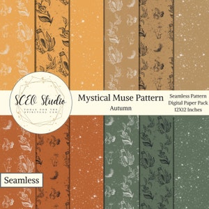 MYSTICAL MUSE PATTERNS Digital Paper Pack - 12 JPegs - instant download - 300dpi - 12x12 inches seamless patterns mystical spiritual