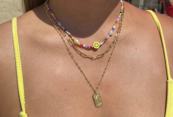 ◆VVV◆ Summer mix smile bead necklace 23SSNK077MXF Summer Mix Smile Beads Necklace - VVV | 60% - Asian Fashion