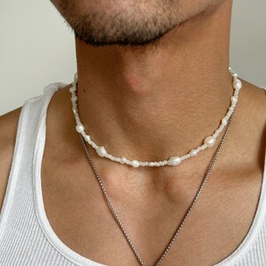 Unisex bead and pearl necklace