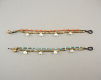 Brass and Pearl Bracelet