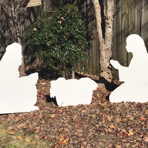 White Nativity Scene Christmas Yard Sign