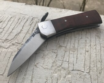 Hand Made Friction Folding Knife w/ Rarewood Handle