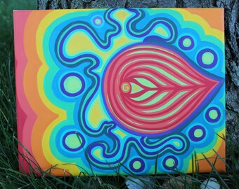 Inner Flame Original Meditation Art Painting / Unconditional Love Meditation Art / Energy Art Painting